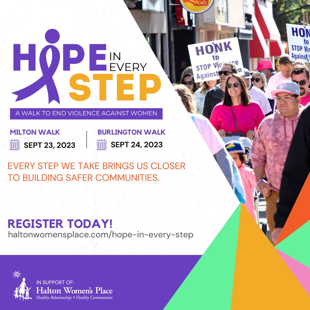 HaltonWomensPl's tweet photo. ⏰Time to REGISTER for Hope in Every Step! Lace up your sneakers, wear some HWP heels or YOUR most comfortable shoes and join us as we take meaningful steps to #EndVAW & raise critical funds for HWP https://t.co/EeoaHmUAWP
#HWPHopeInEveryStep #MiltonON #oakvilleontario #BurlON https://t.co/fQJaKzQR1w