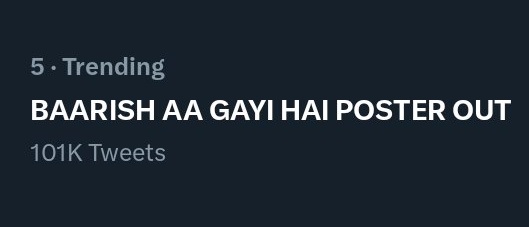 Happy 100k+ 🫶🏻❤️

Kudos to the Entire Fandom for Achieving this &amp; Thankyou for your Constant Support, This Journey was Full of Obstacles since Beginning but we all made it Finally 🔥

Let's Hype #BaarishAaGayiHai with #PriyankaChaharChoudhary ✨

BAARISH AA GAYI HAI POSTER OUT