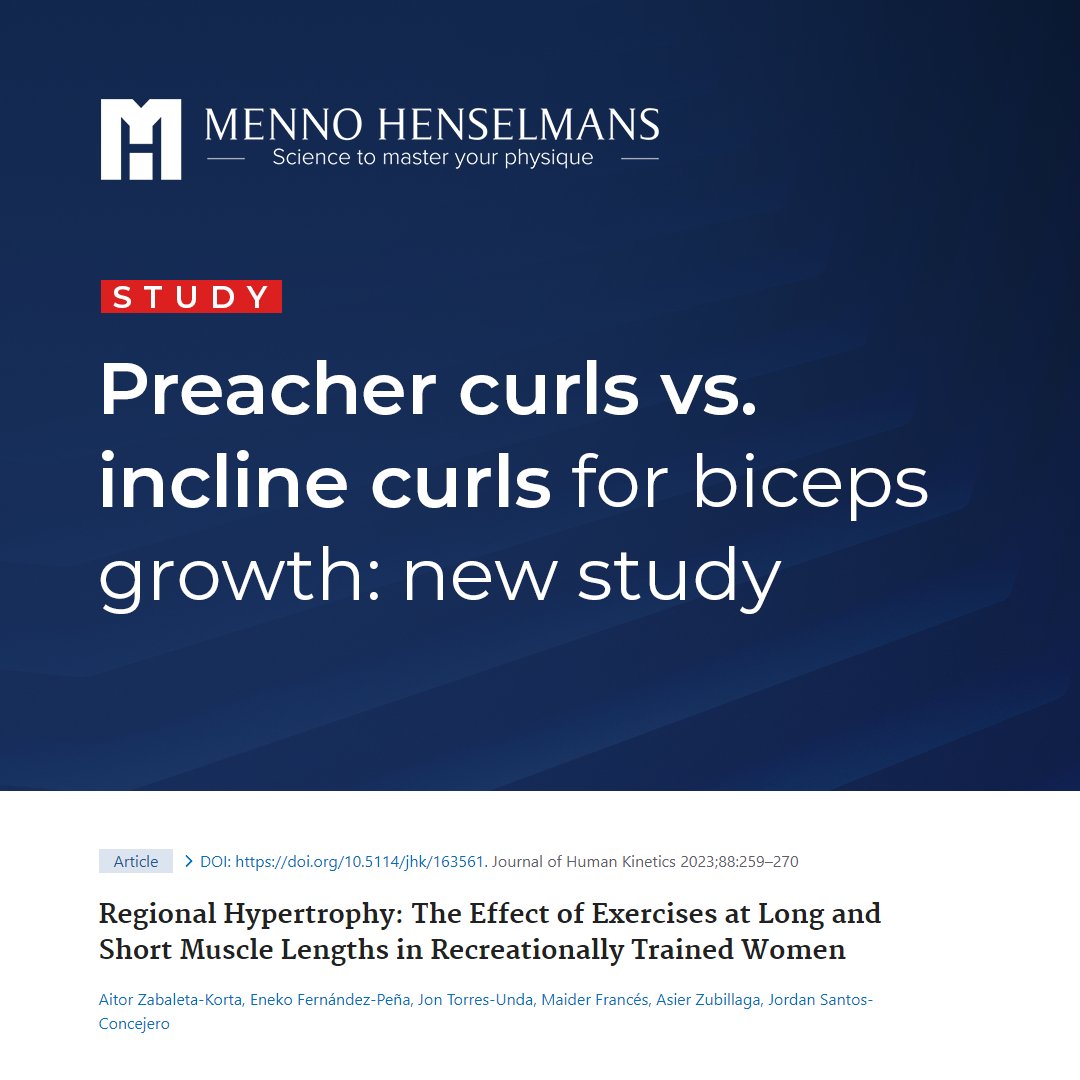 MennoHenselmans's tweet photo. Preacher curls vs. incline curls for biceps growth: new study

#bicepsworkout #bicepsday #bicepsworkout #bicepscurl #armsday #armsworkout #armstraining #bodybuilding #personaltraining #mennohenselmans #personaltrainer #personaltrainers https://t.co/bPthy3SFuf