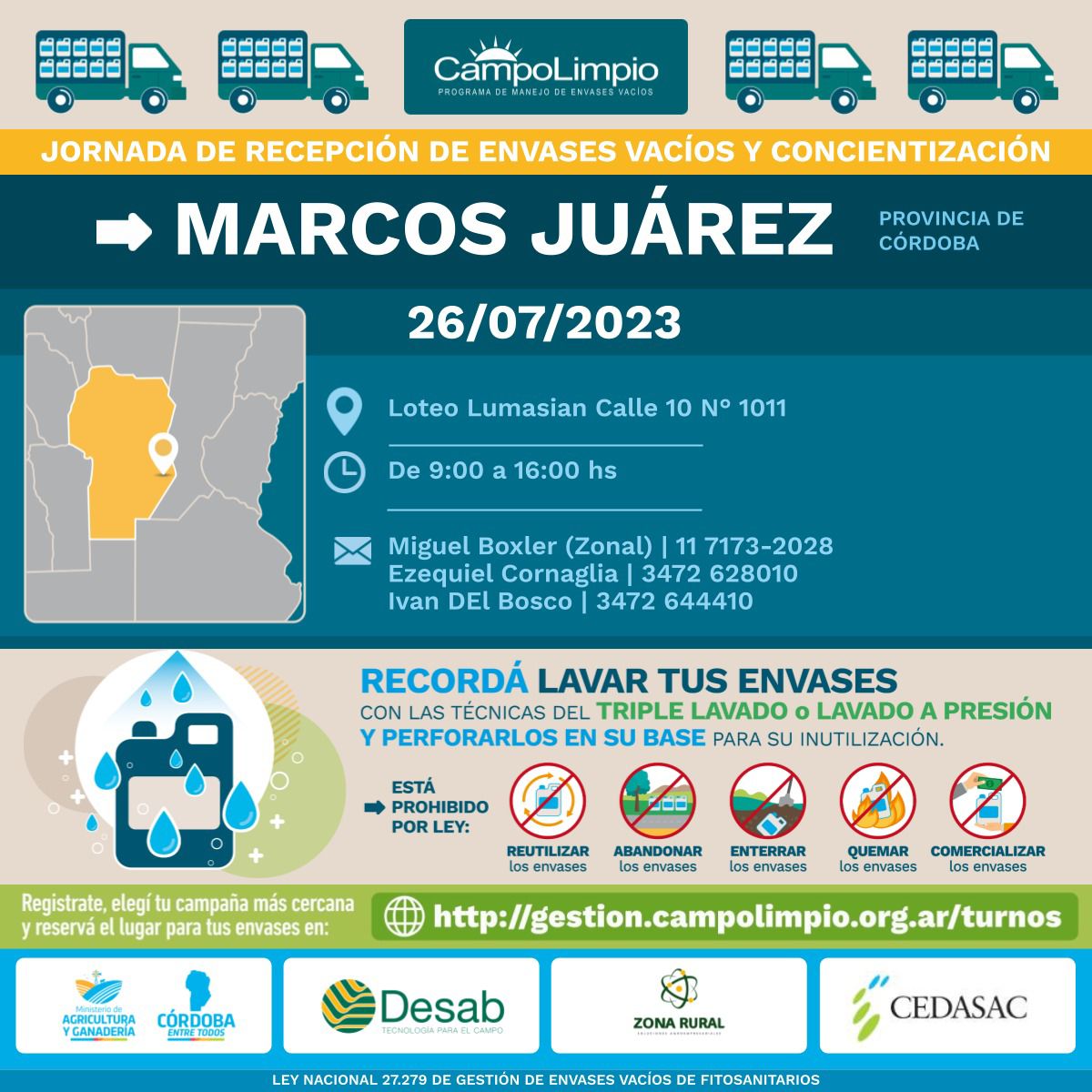 Atención Marcos Juárez‼‼

#ProductoresMarcosJuárez
#MarcosJuárez
#CampoLimpio #CAT #ProducciónAgrícola #Sustentable