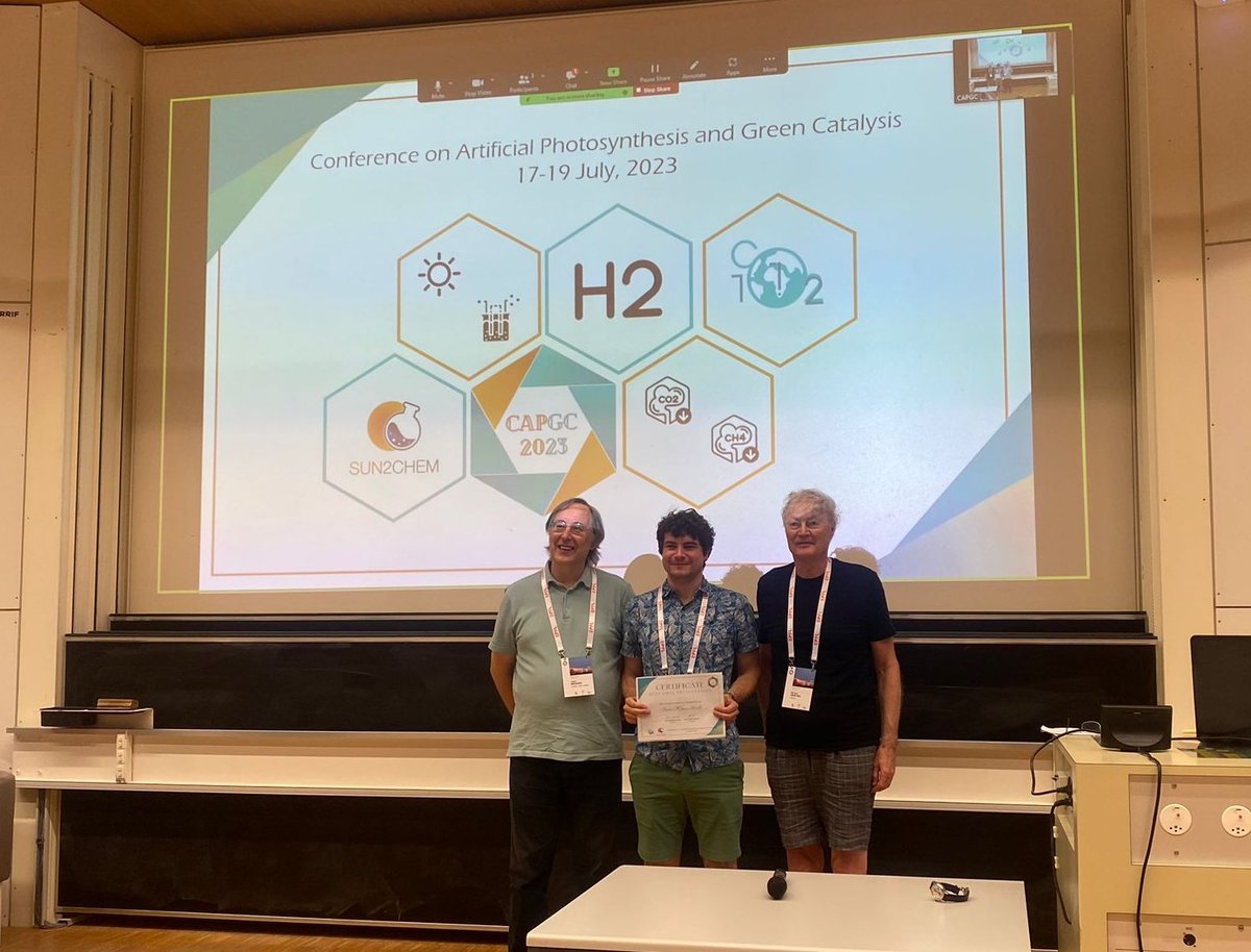 Congratulations to our own Isaac Holmes-Gentle for winning best contributed talk at <a href="/CAPGC23/">CAP GC</a> conference organized last week <a href="/EPFL_en/">EPFL</a> by Prof. Grätzel <a href="/lpi_epfl/">Laboratory of Photonics and Interfaces</a> and Prof. Mendes from <a href="/UPorto/">Universidade Porto</a>