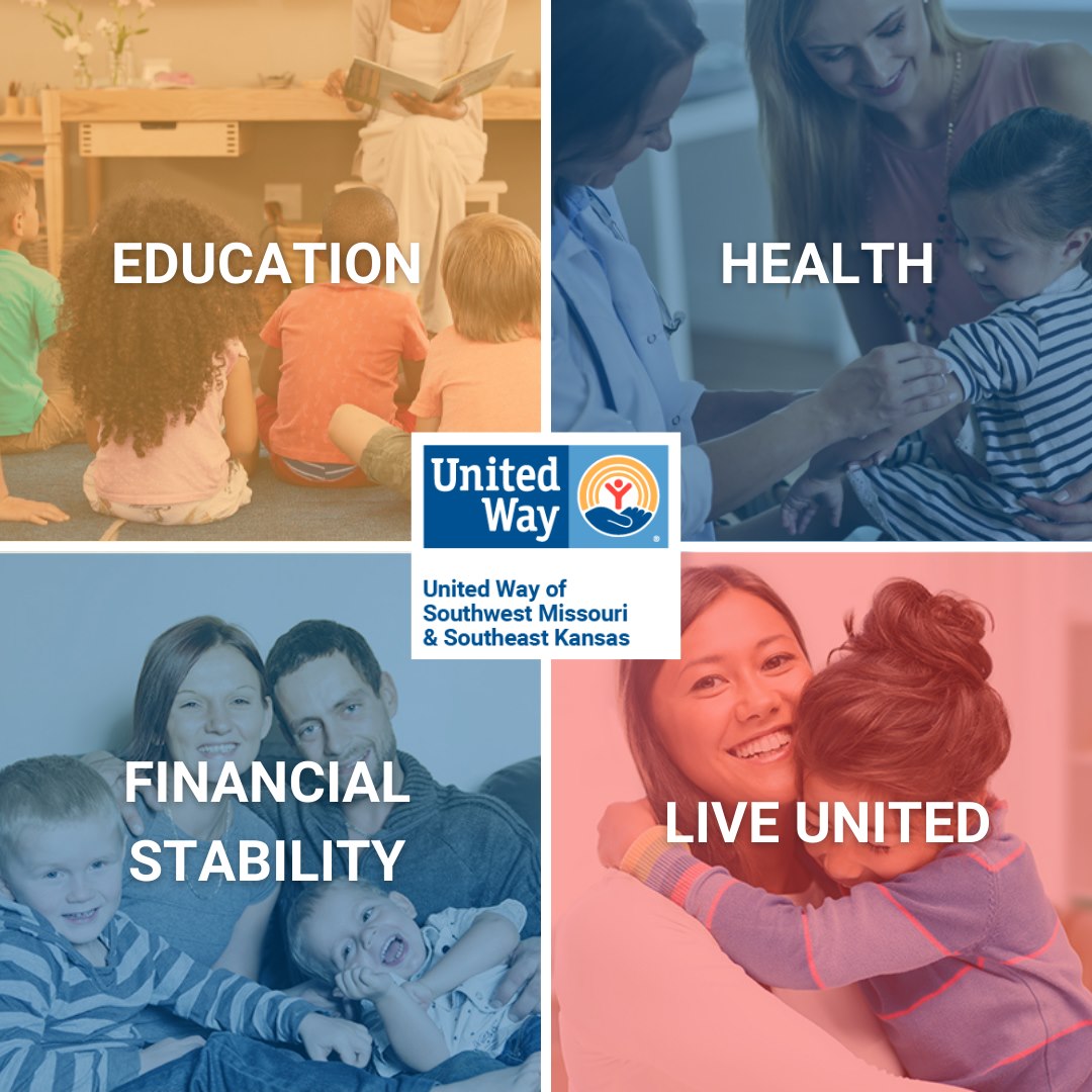 UnitedWayMoKan's tweet photo. United Way of SW MO and SE KS works to improve the education, health, and financial stability of every person in our communities but it takes all of us to create change in our community. Find out how you can help. Contact our offices or visit https://t.co/7RvSaEjYee. #LIVEUNITED https://t.co/izIdOlbEpT
