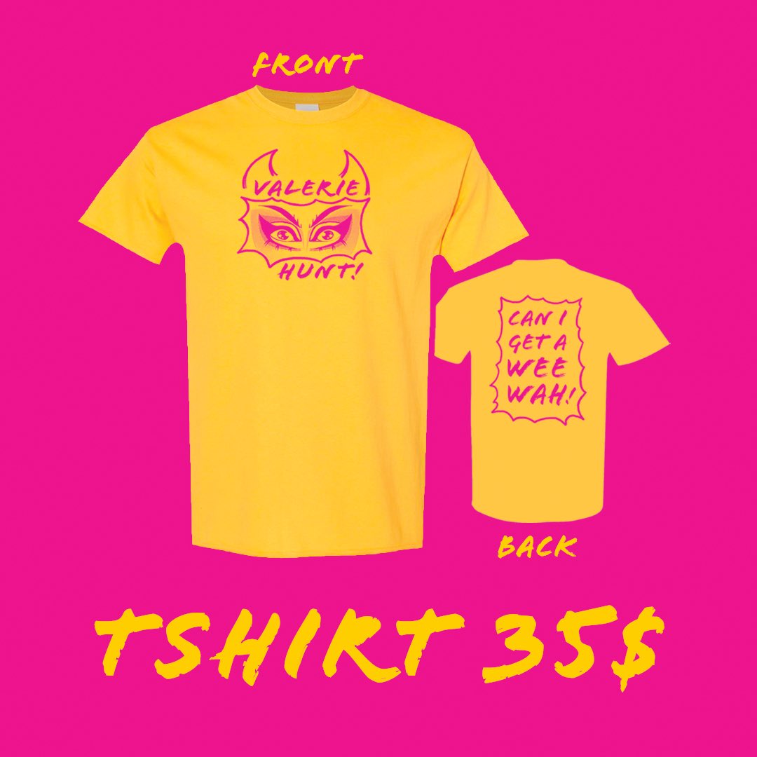 valeriehuntyyc's tweet photo. Be prepared to GAG 🤩 and look drop dead gorgeous in this exclusive Valerie Hunt merch!! 💛💖

Feel the Wee Wah sensation 🫦 in this fun bright yellow tshirt! 35$! Plus this cute 20$ tote bag! 💃 (more info below) https://t.co/mWp8grg912