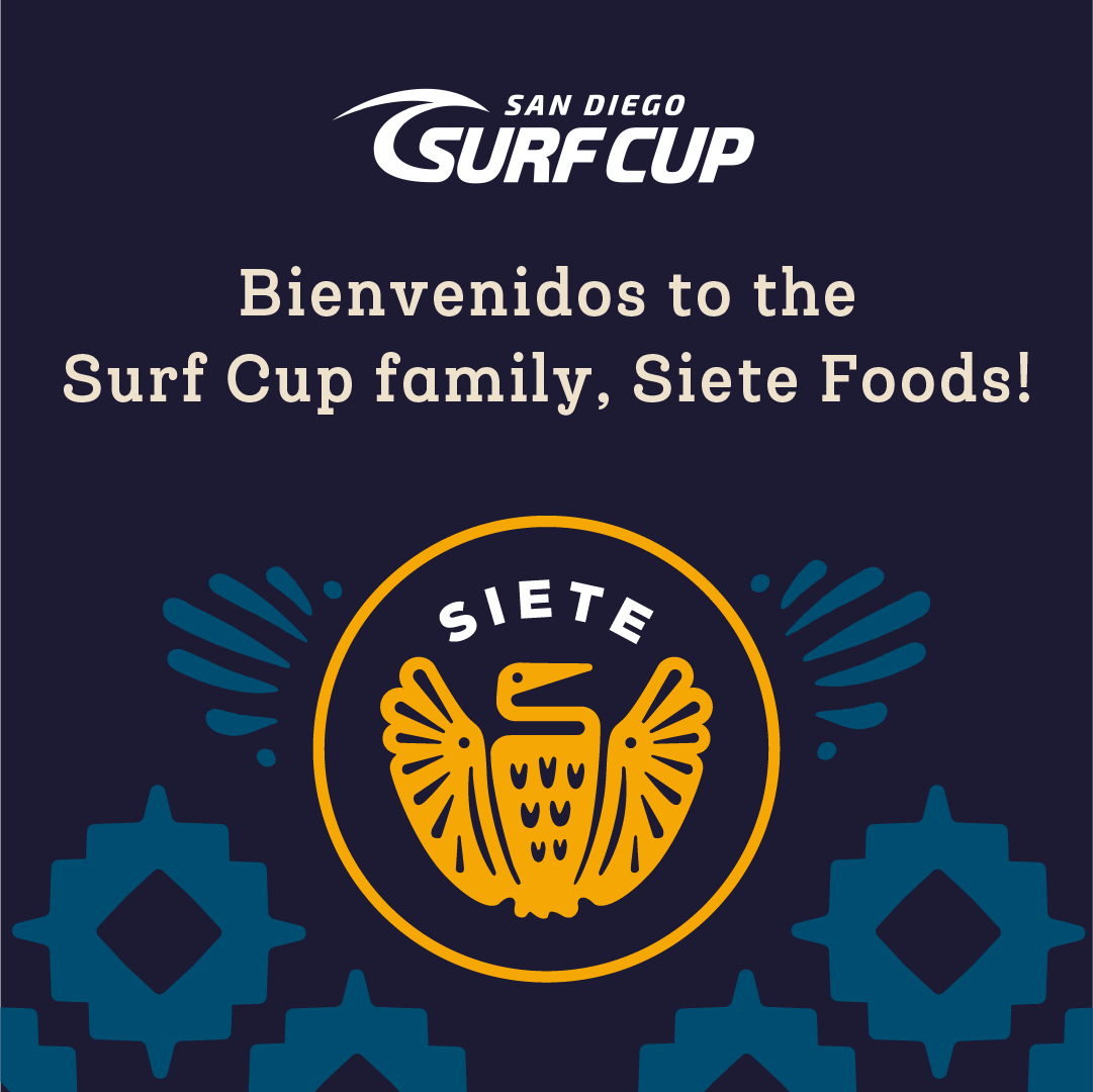 We are thrilled to announce our new partnership with Siete Family Foods, the leading better-for-you Mexican-American food brand. Siete will be a presenting sponsor of the 2023 San Diego Surf Cup weekends and the 2023 Surf College Cup. Learn more at surfcupsports.com/news/