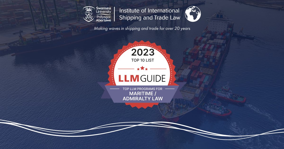 We're proud to maintain our rank as top LLM programme for Maritime/Admiralty Law for another year running in the LLMGuide! #SwanseaUniversity #MaritimeLaw #LLM #LLMGuide2023