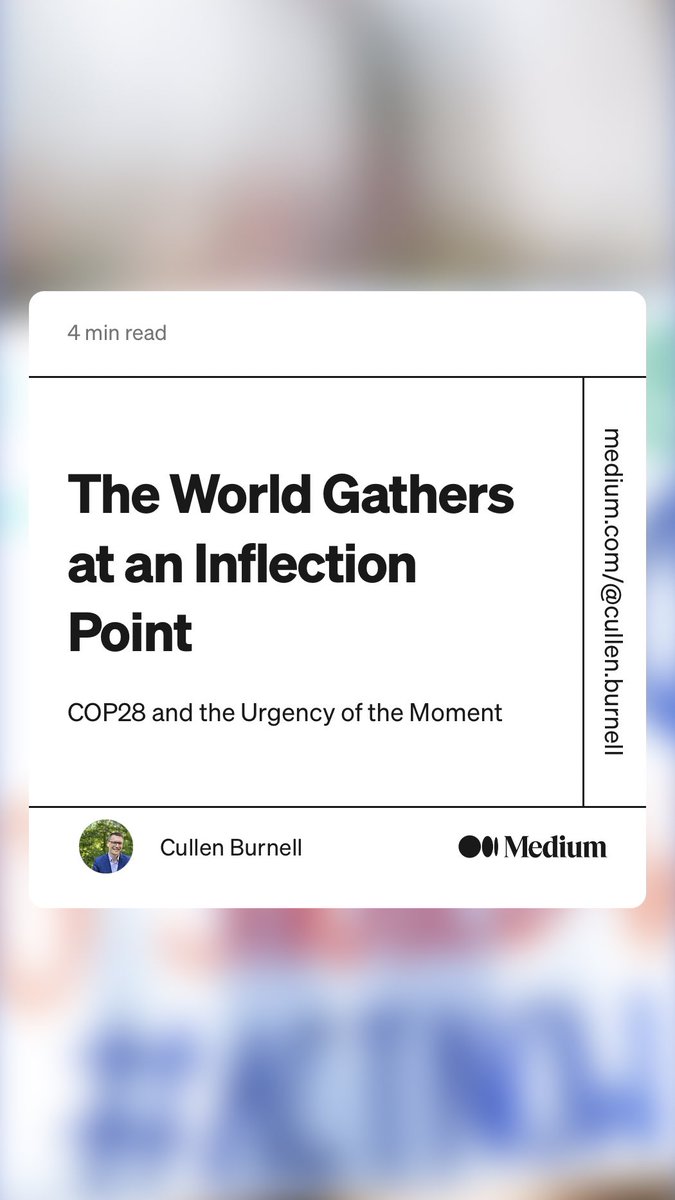 Cullen Burnell (@cullenburnell) on Twitter photo My latest piece for <a href="/PurposeonMedium/">Purpose and Social Impact</a> takes a look at the last two months of #climate news and the urgency we have to act with going into #COP28. The time is now for decisive action.
#environment #sustainability #climatechange #purpose
medium.com/purpose-and-so… My latest piece for <a href="/PurposeonMedium/">Purpose and Social Impact</a> takes a look at the last two months of #climate news and the urgency we have to act with going into #COP28. The time is now for decisive action.
#environment #sustainability #climatechange #purpose
medium.com/purpose-and-so…