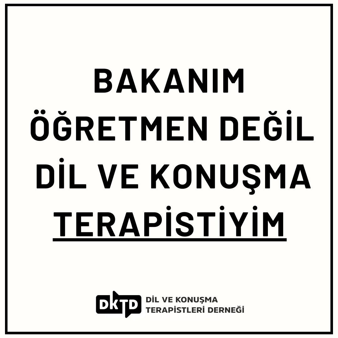 Bakanım Öğretmen Değil DİL VE KONUŞMA TERAPİSTİYİM

#dktlerhaklıamamagdur
#terapistimögretmendegil
<a href="/tcmeb/">Millî Eğitim Bakanlığı</a> <a href="/saglikbakanligi/">T.C. Sağlık Bakanlığı</a> <a href="/drfahrettinkoca/">Dr. Fahrettin Koca</a> @saglikhizmetgm <a href="/Yusuf__Tekin/">Yusuf Tekin</a>
<a href="/tcbestepe/">T.C. Cumhurbaşkanlığı</a> <a href="/iletisim/">T.C. İletişim Başkanlığı</a> <a href="/DernekDkt/">Dil ve Konuşma Terapistleri Derneği</a>