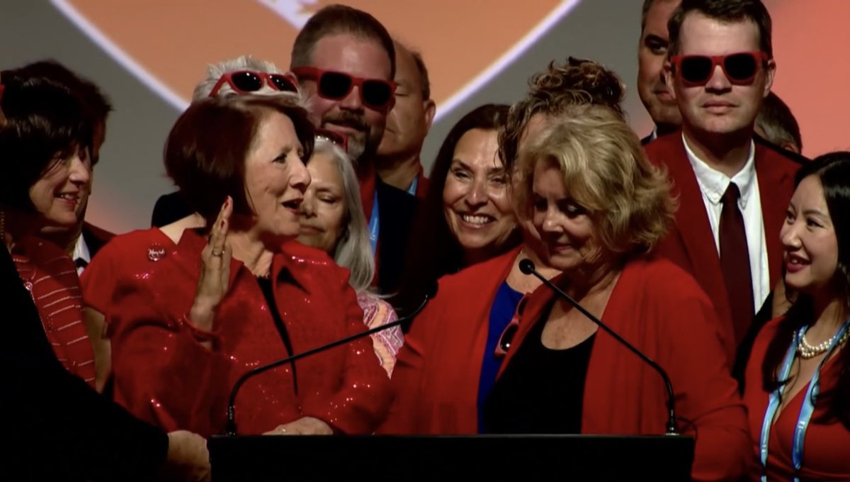 alexreinhardt__'s tweet photo. Congratulations @NACoTweets President Mary Jo McGuire! Your term will be marked by collaboration and good cheer! A neat detail that past president and fellow Minnesotan @ColleenLandkam4 could be part of it! #NACoAnn https://t.co/KZWalck0i0