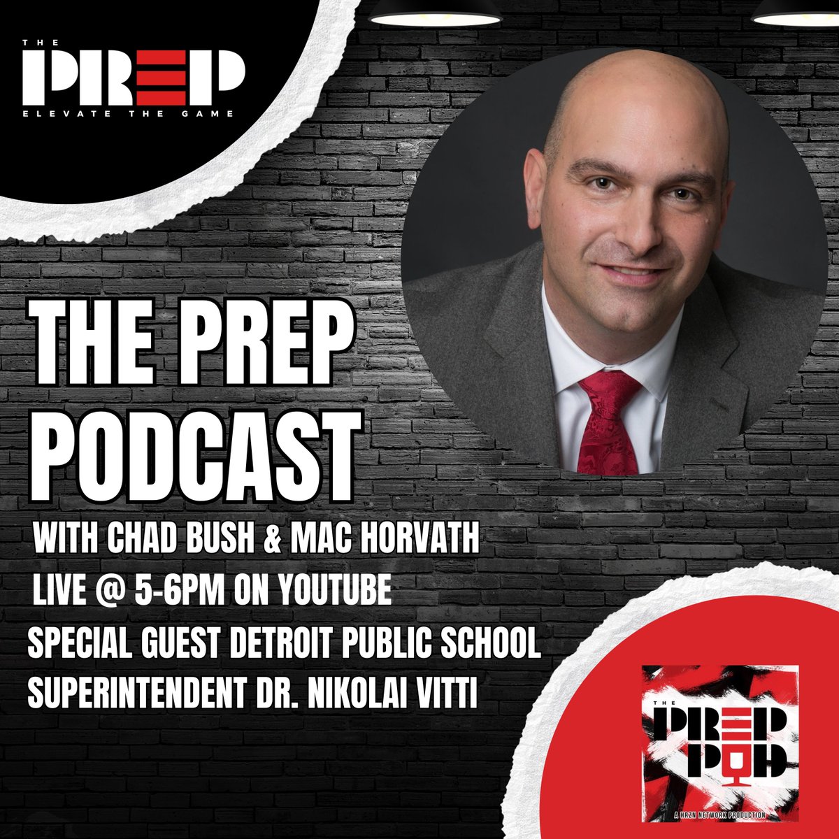 Today on the Prep Podcast we have the Superintendent of Detroit Public Schools Community District, Dr. Nikolai Vitti joining the show live at 5:00 PM ⏰

Watch the Podcast live on Youtube 🎙 
youtube.com/live/Z5r6KHY5R…