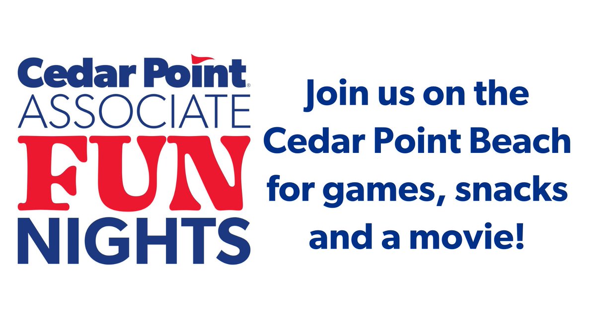 CedarPointTeam's tweet photo. It's BEACH night! Games and snacks begin at 8:30p and movie, Jurassic World, begins at 10p. https://t.co/7hdYKzOKSr