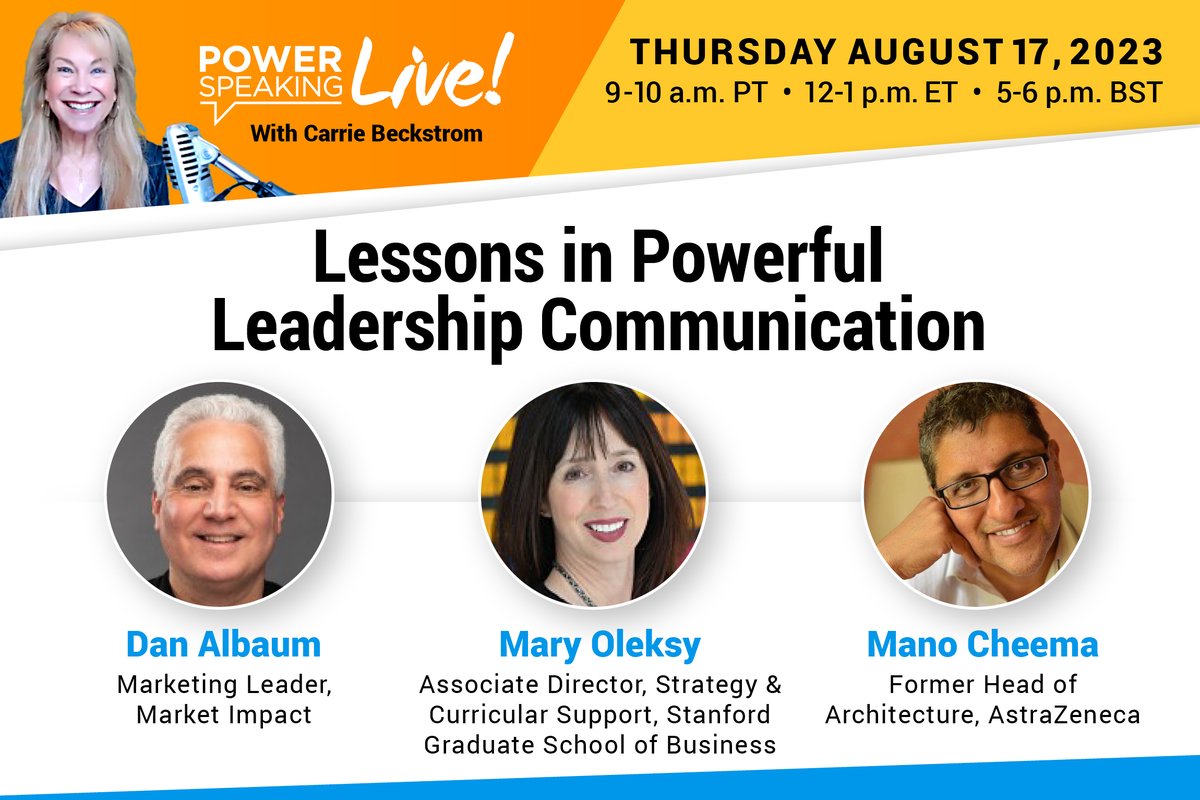 PowerSpeaking's tweet image. How do the best leaders communicate with employees and stakeholders in today’s landscape? What do they do to create trust? Join us for our next PSI Live! to find out. REGISTER HERE: hubs.ly/Q01YG4Kj0 #leadershipcommunication #leadershipdevelopment #communicationskills