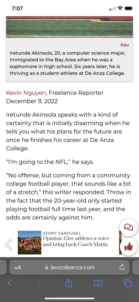 Different home, same goal.

Talked with <a href="/KevinNguyen_89/">Kevin V. Nguyen</a> about life and football last season. The result was this article; a story about loss, resiliency and triumph. Check it out here:- 

lavozdeanza.com/features/2022/…