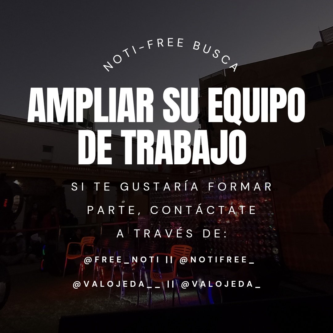 free_noti's tweet photo. Estamos en la búsqueda de gente que quiera sumarse a nuestro equipo de trabajo y aportar a la cultura desde Noti-Free.
Si te gustaría ser parte, contactanos por:
📲: DM de Twitter o Instagram
📲: @ValOjeda__
#NFamily https://t.co/0ih7NWXT5s