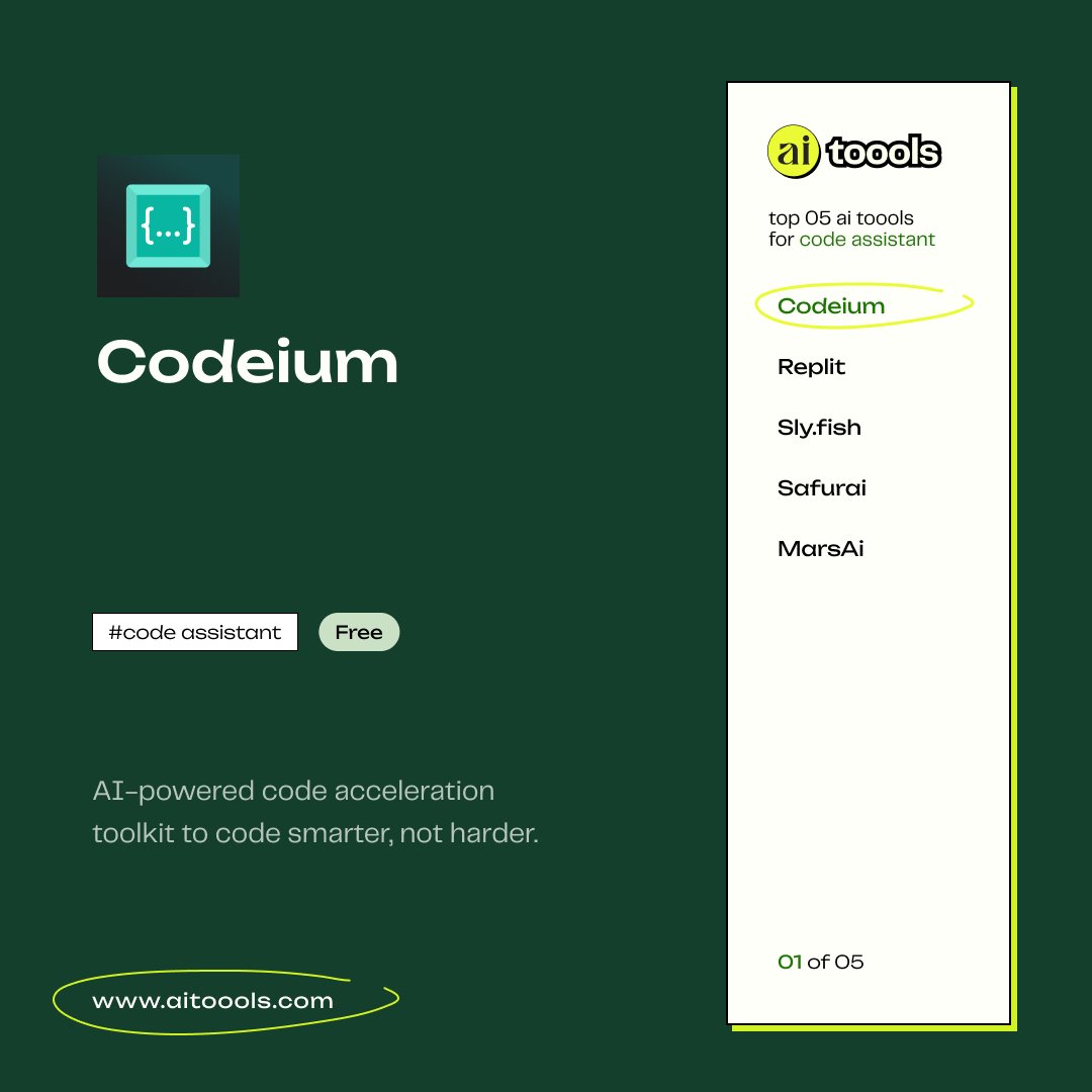 aitoools's tweet image. 🚀 Boost Your Coding Game! 🤖💻 Here are the Top 5 Code Assistant Tools that every developer should know about:
Which one is your favorite? Let us know in the comments! 👇 #CodeAssistant #DeveloperTools #CodingProductivity