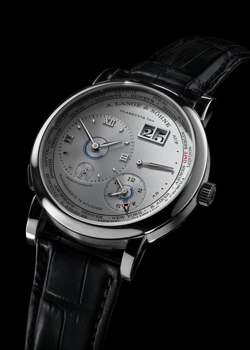 WatchTime's tweet photo. A. Lange &amp; Söhne adds a monochromatic Lange 1 Time Zone to its catalog, this time equipped with the newly developed manufacture calibre L141.1. The 41.9mm case is clad in platinum, creating an ultra-modern aesthetic next to a captivating rhodium dial.

https://t.co/7ZRNnksPq9 https://t.co/EfaPSlHLmc