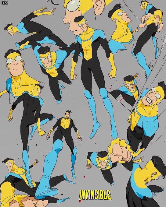 INVINCIBLE  - posesheets  - Season 2's coming.  - #posesheets #characterdesign #Procreate #Skybound #RobertKirkman