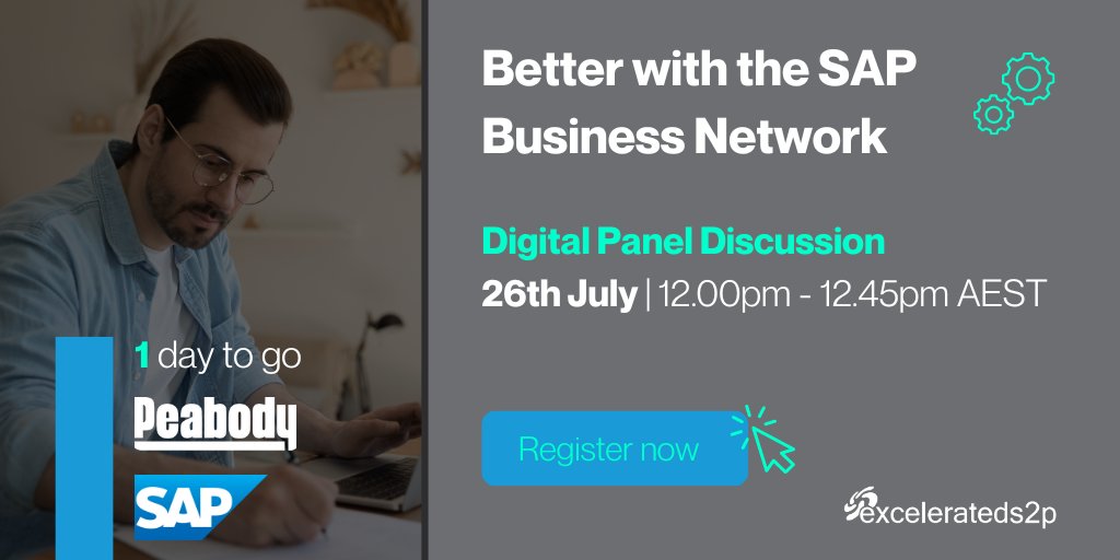 Just 1 (number emoji) day to go until our APAC ‘Better with the SAP Business Network’ webinar.

Don't miss out on this SAP Business Network discovery opportunity, featuring real-life customer insights. Register today: go.excelerateds2p.com/l/879142/2023-…

#excelerateds2p #sapbusinessnetwork