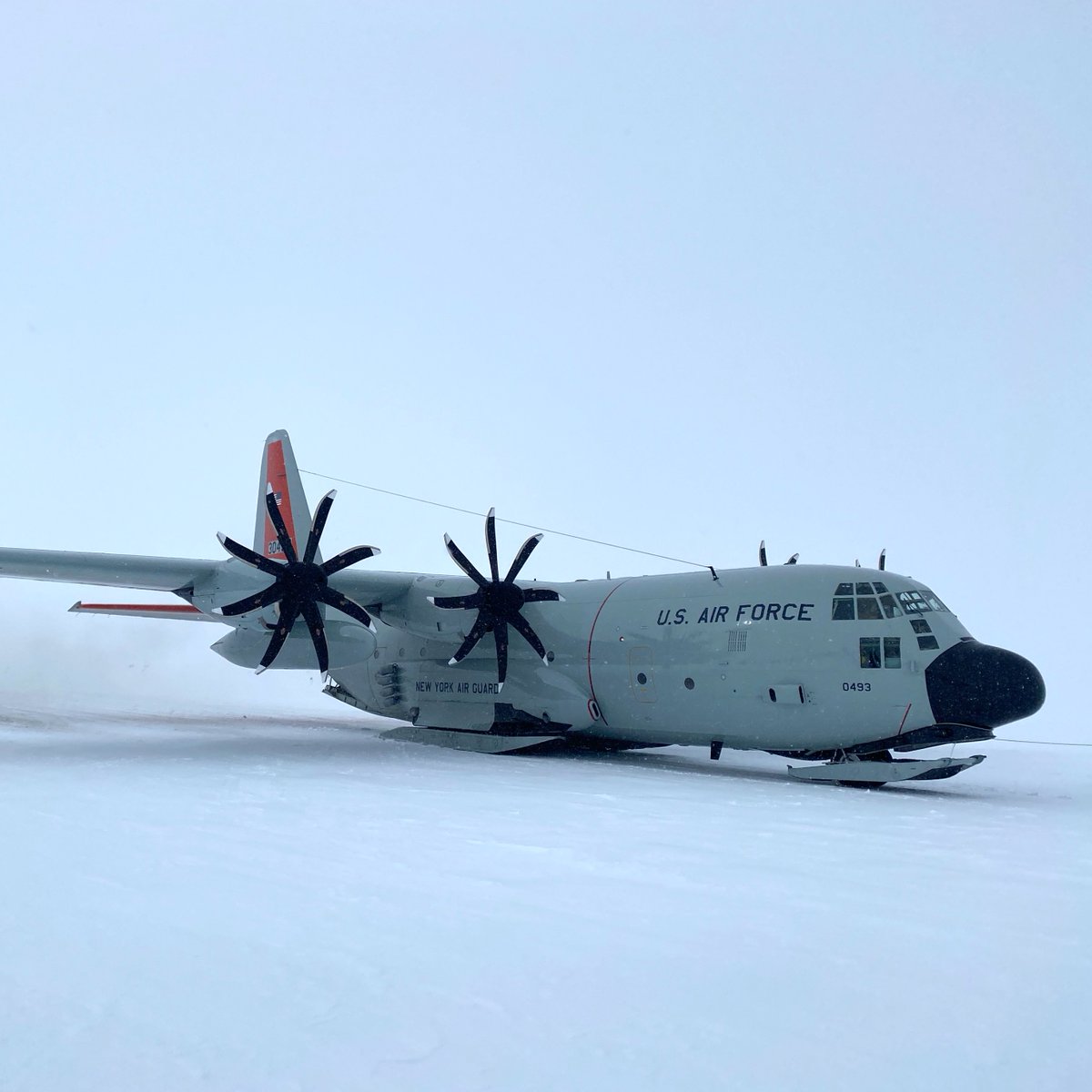 DRIScience's tweet image. Check out the latest updates from our #IceCore team in #Greenland! "Our ride to the coast! If you look closely behind the rear ski, you can see the rocket canisters attached to the plane." Visit bit.ly/underthemidnig… to see all the field notes, photos, and videos. #DiscoverDRI