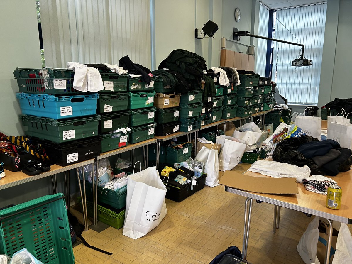 It takes a city - donated school uniform all ready to be distributed by Clothing Coventry . Room donated by the Salvation Army .We can be more poverty informed and we are here in Coventry . Donate your time, money or uniform - free up resources for other essentials