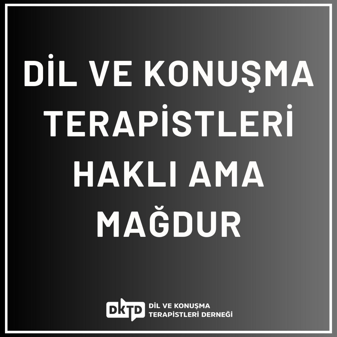 <a href="/drfahrettinkoca/">Dr. Fahrettin Koca</a> Dil ve Konuşma Terapistleri Haklı Ama Mağdur

#dktlerhaklıamamagdur
#terapistimögretmendegil
<a href="/tcmeb/">Millî Eğitim Bakanlığı</a> <a href="/saglikbakanligi/">T.C. Sağlık Bakanlığı</a> <a href="/drfahrettinkoca/">Dr. Fahrettin Koca</a> @saglikhizmetgm <a href="/Yusuf__Tekin/">Yusuf Tekin</a>
<a href="/tcbestepe/">T.C. Cumhurbaşkanlığı</a> <a href="/iletisim/">T.C. İletişim Başkanlığı</a> <a href="/DernekDkt/">Dil ve Konuşma Terapistleri Derneği</a>