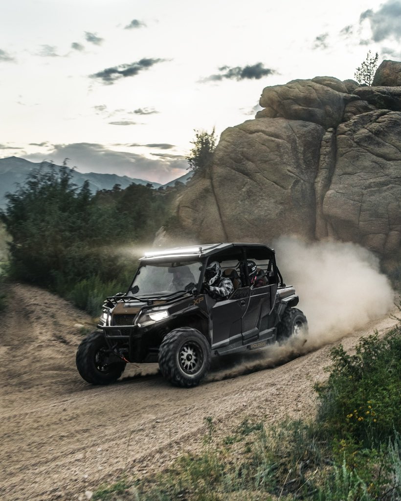 PolarisORV's tweet photo. Built to tackle the toughest terrain with confidence and comfort, courtesy of the stock Walker Evans shocks that boast 14 inches of suspension travel. #PolarisGENERAL https://t.co/66xBFgrOrA