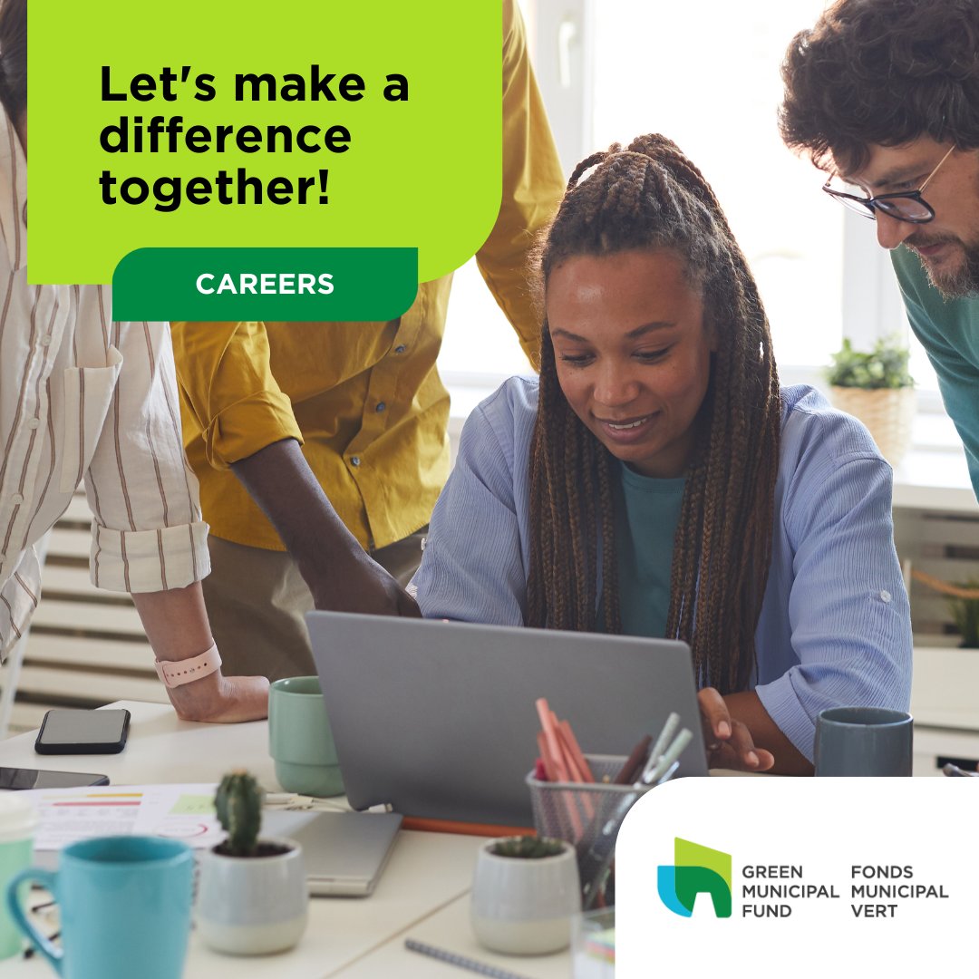 GreenMuniFund's tweet photo. We're #hiring! Become part of our newest @GreenMuniFund program, the Local Leadership for Climate Adaptation Program. Join us if you are passionate about building #climate resiliency in #CDNmuni. See our opportunities: https://t.co/4QzpaVrRSA

#greenjobs #jobs #climatejobs #envirojobs