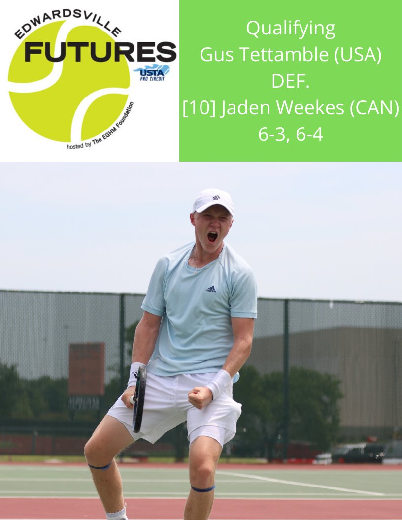 FuturesEdwards's tweet photo. STL's own! Gus Tettamble is into the qualifying 2nd round @ustamovalley @TulsaMTennis @sluhjrbills @stltoday https://t.co/CSo7ih8nke