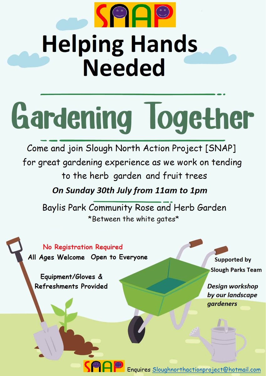 Come along, all welcome. Our landscapers will be running a short workshop too. Refreshments provided. <a href="/Slough_Times/">THESloughTimes</a> <a href="/SloughAntilitte/">Slough Anti-Litter Society</a> @TVP_Slough <a href="/SloughCouncil/">Slough Borough Council</a> <a href="/TanDhesi/">Tanmanjeet Singh Dhesi MP</a> <a href="/sloughcvs/">Slough CVS</a> <a href="/SloughOfficial/">SloughOfficial</a> <a href="/SloughThisis/">ThisisSlough</a> <a href="/Slough_NHW/">Slough Neighbourhood Watch (ourwatch.org.uk)</a> <a href="/CllrFiza/">Cllr Fiza Matloob</a> <a href="/Nazirslough/">Mohammed Nazir</a> <a href="/snapslough/">SNAP Slough</a>