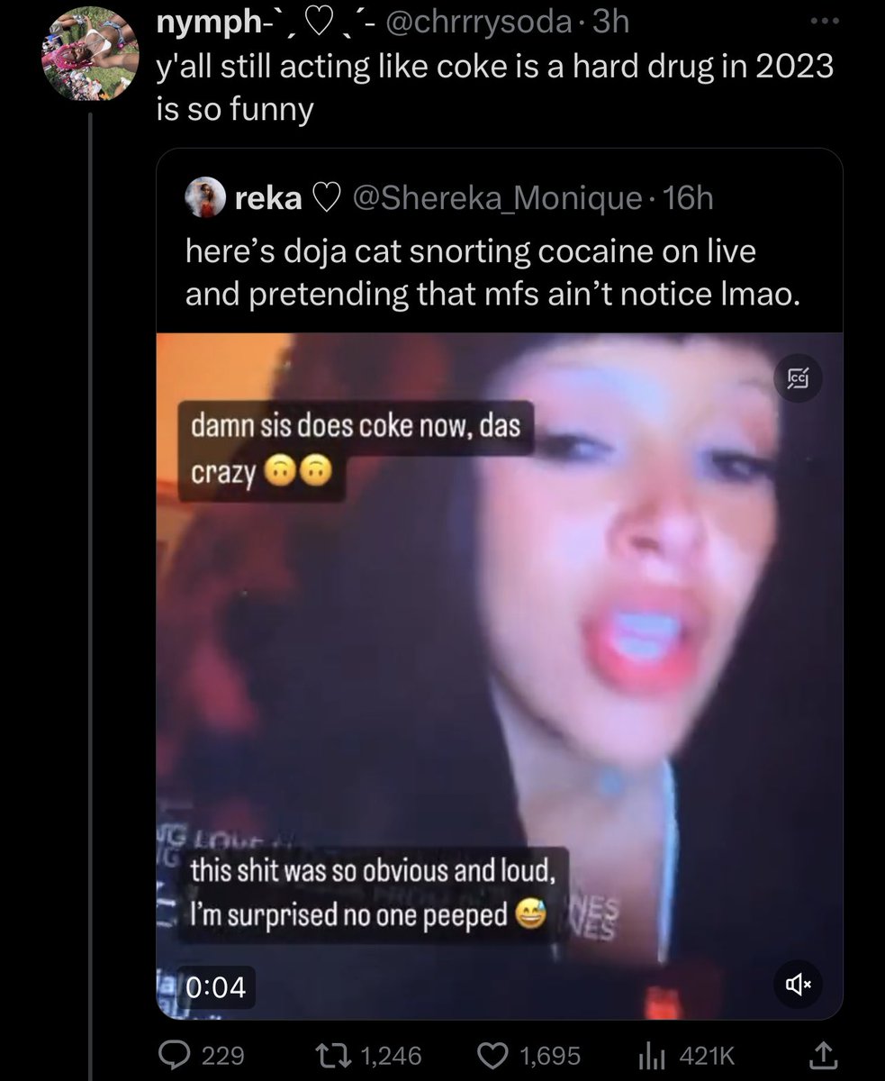 mfs be like “i just do cocaine not that other shit” that IS that other shit