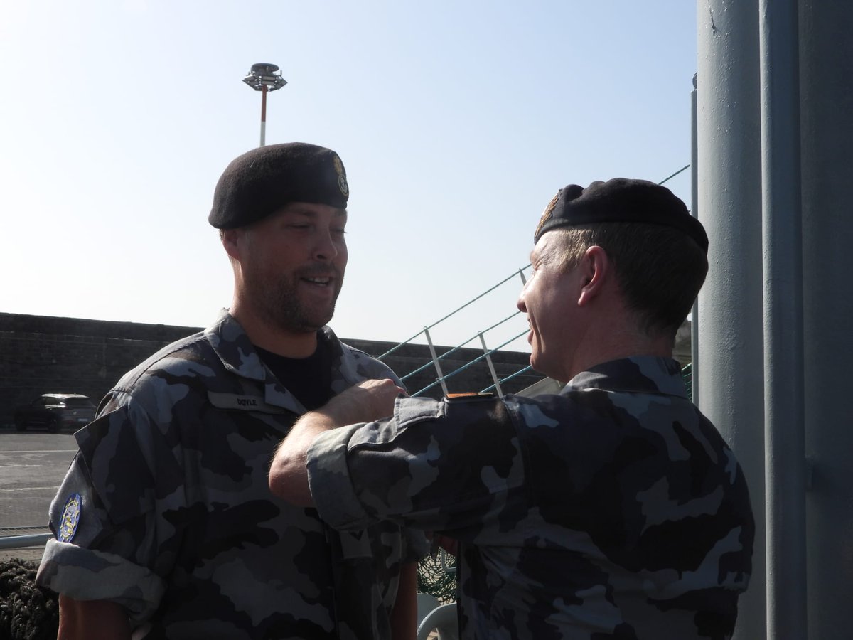 The crew of L.É. William Butler Yeats receiving their Operation IRINI Medals alongside Catania, Sicily on successful completion of operations in the Central Mediterranean.

<a href="/LEWBYEATS/">L.É. WILLIAM BUTLER YEATS</a>
<a href="/AlanAlanflynn/">Alan Flynn</a>

#Navy #JoinOurTeam #BeMore
#EUNAVFORMED #OpIRINI