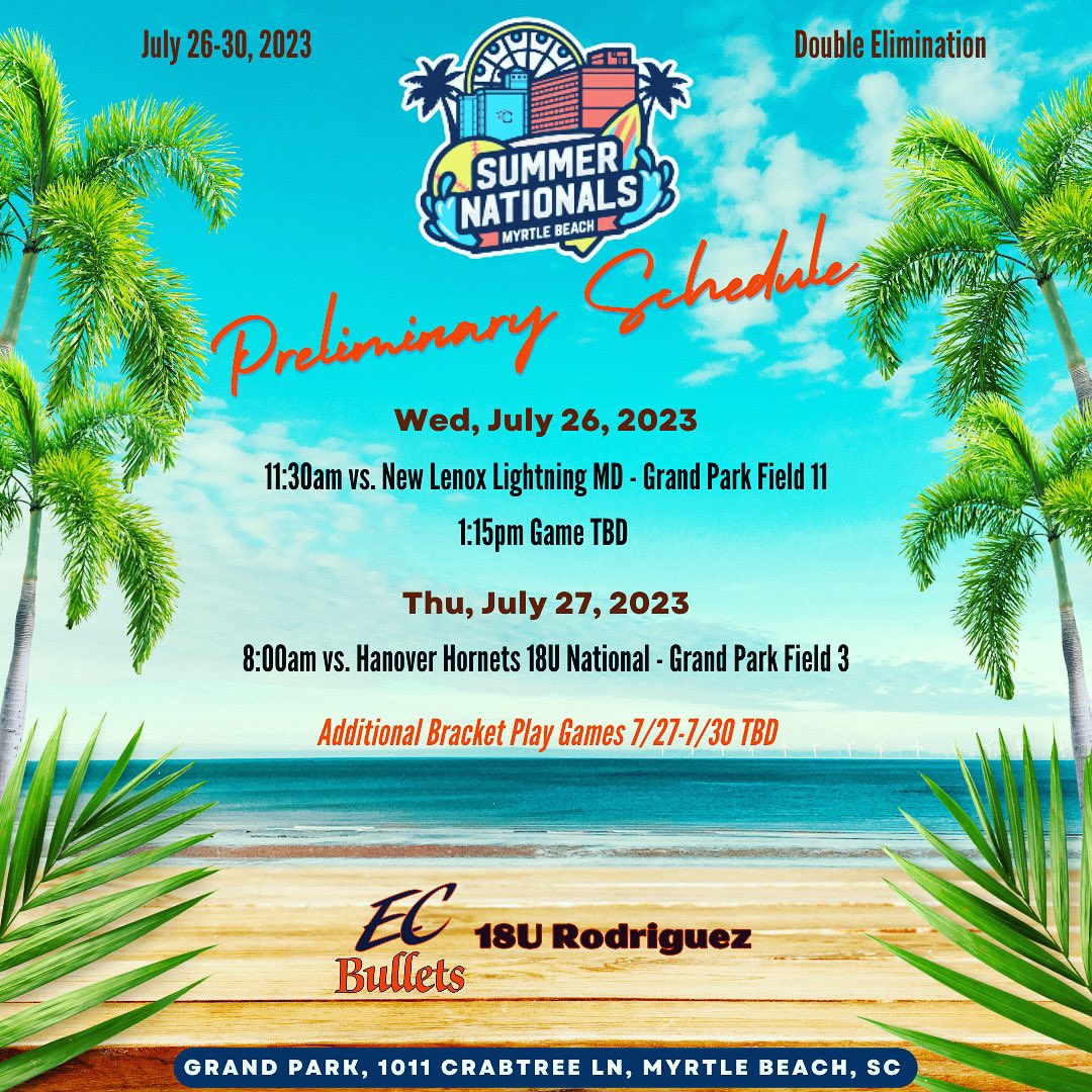 Heading to TC Summer Nationals this week! Here’s my schedule! #softball #catcher #fastpitch @impactretweets @ihartfastpitch @fastpitchnet @SBRRetweets @SoftballDown @CoastRecruits @UncommittedUsa @TopPreps @QrRecruiter @TCSFastpitch @Los_Stuff @EastCobbBullets @ECBullets18uVA https://t.co/Rw5nb3s81D