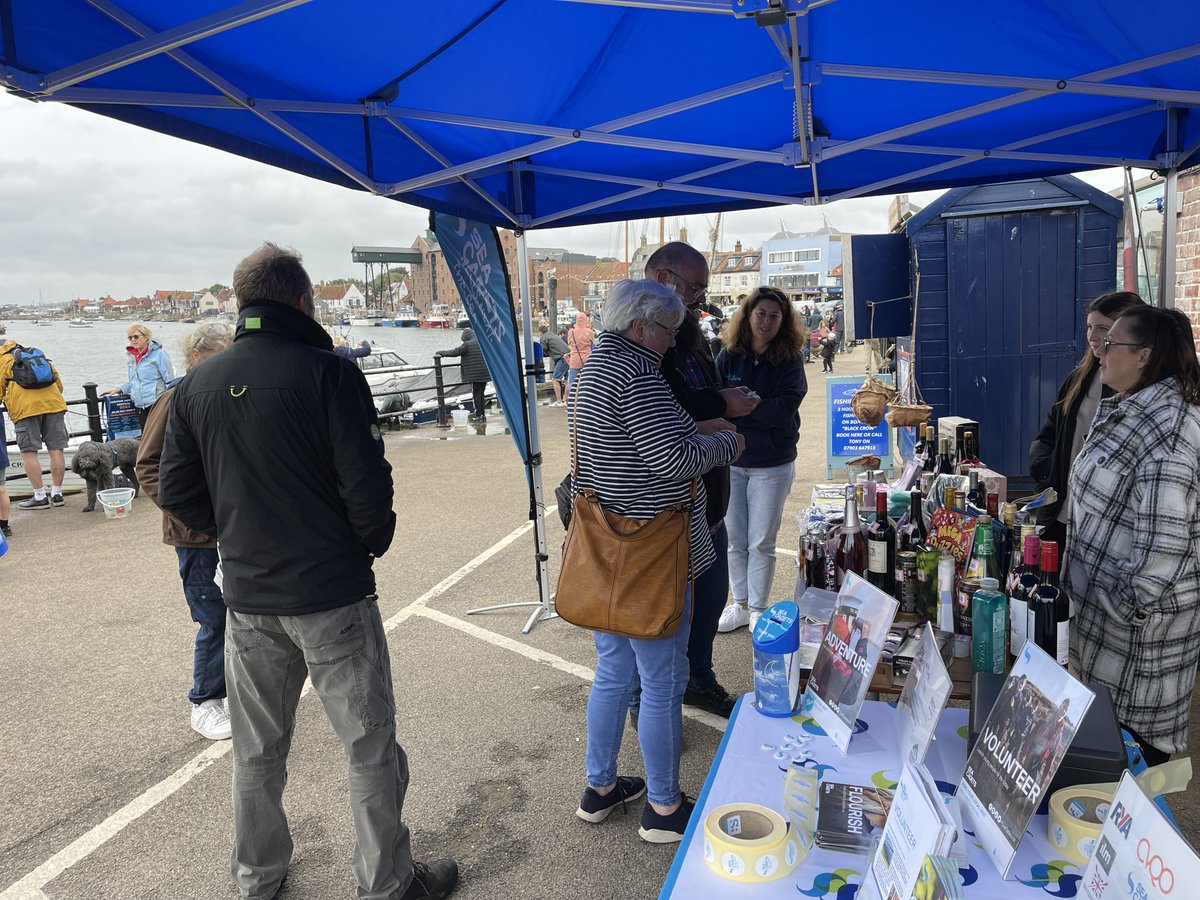 A SUCCESSFUL PR &amp; FUNDRAISING DAY - Weather wasn't  kind but local supporters and visitors to Wells Next The Sea definitely were.
Many thanks to those of you that contributed to the street collection and / or the tombola. Thanks also to @Holkham and <a href="/RobertMbe/">Wells Harbour Master</a> for your support