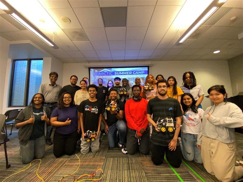 GSUTechnology's tweet photo. Congratulations to the brilliant students who rocked the 2023 ARCTIC summer camp and built their own self-driving cars 🚗💨
 
These students had a blast learning about all things research computing, making new friends, and being super creative along the way 💡
 
#TechTheStateWay https://t.co/uTtY5BEr1K