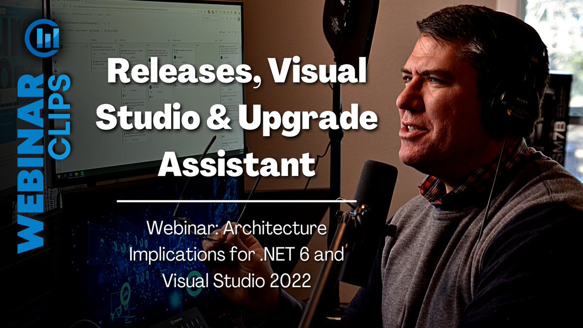 ClearMeasure's tweet image. Clip from webinar (Architecture Implications for .NET 6 and Visual Studio 2022): Releases, Visual Studio &amp;amp; Upgrade Assistant       

bit.ly/3tsPNRn      

@jeffreypalermo #dotnet6 #visualstudio #visualstudio2022