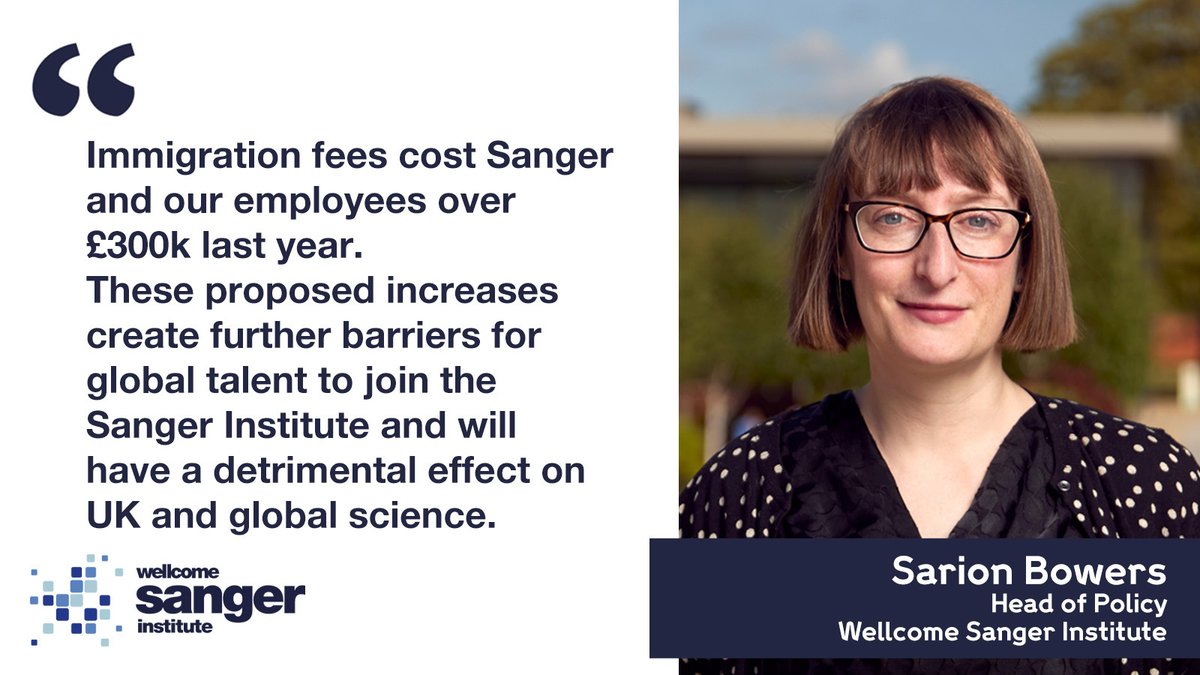 Proposals to increase the immigration health surcharge put global science at risk Head of Policy @SarionBowers calls on the UK government to support immigration of talented scientists from around the world 🌎🧬 ⬇️Full statement #ScienceNotSurcharge 🤝 sanger.ac.uk/about/influenc…