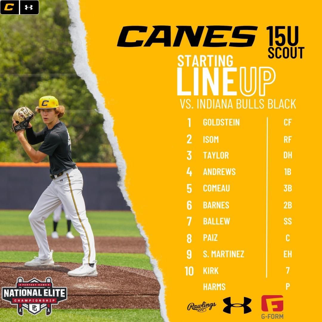 TheCanesSW_NTX's tweet image. Harms gets the nod. Game 2 coming up!

#canesntx 
#canessw 
#TheCanes 
#pgnationalelite