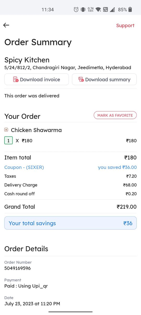 RamchettiV's tweet photo. @zomatocare Please find order I'd https://t.co/SsqnUT09Q5