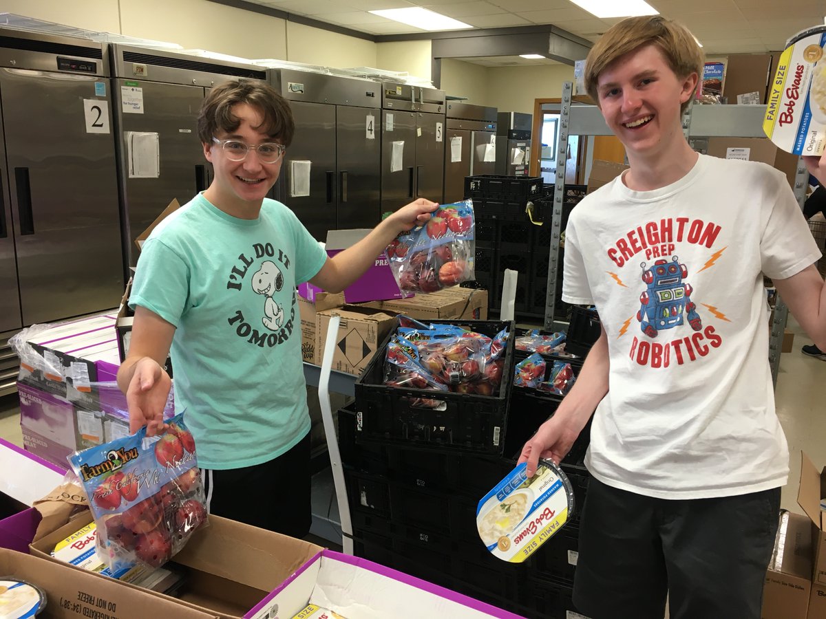 CP_Ministry's tweet photo. Thanks to the guys from the Operation Others Club who helped at the Juan Diego food pantry today! @gocreightonprep @OperationOthers https://t.co/VdDOfZzIqN