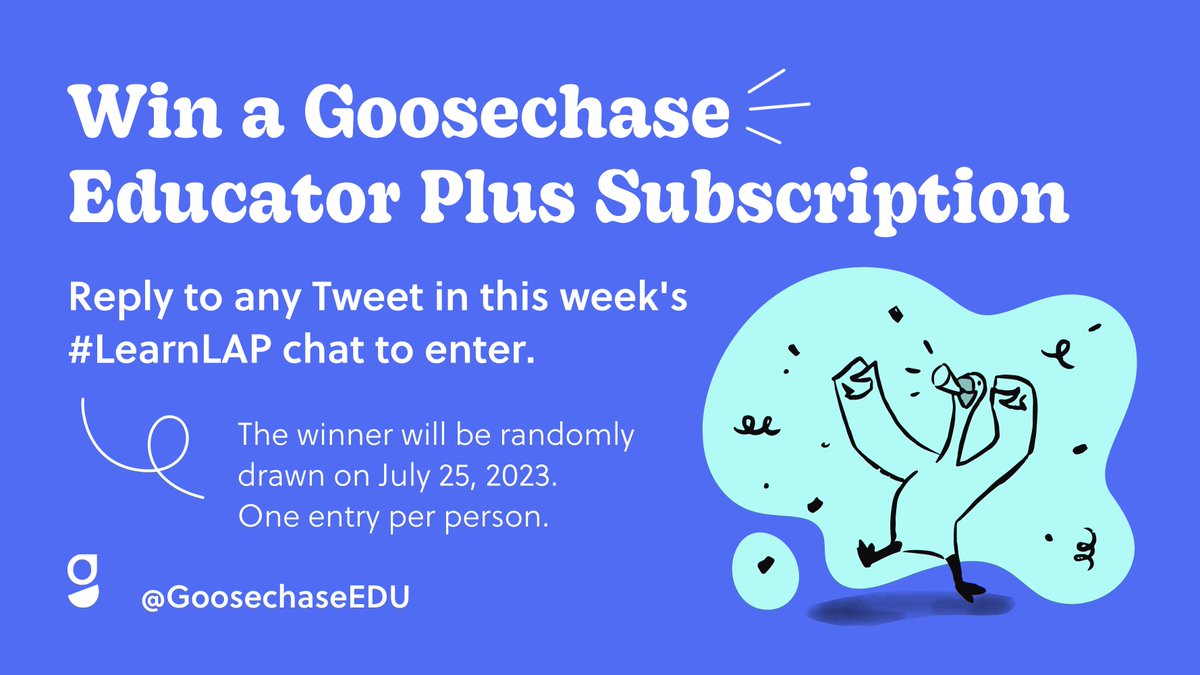 Goosechase's tweet image. 🏆 Follow the flock @GoosechaseEDU today at 7:00 pm CT for this week's #LearnLAP chat for the chance to WIN a Goosechase Educator Plus Subscription!