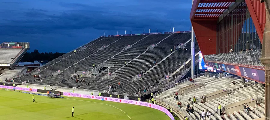 Benedict_B's tweet image. If every man and woman who has ever played Test cricket crammed into the "Permanent Temporary" stand at Old Trafford, it would still be less than half full.