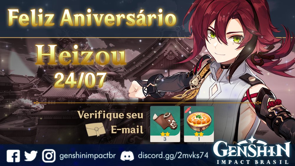 genshinimpactbr's tweet photo. Atenção, Viajantes!

O Heizou, Detetive da Comissão Tenryou, está completando ano hoje! 🎉

Feliz Aniversário #Heizou

#GI #GIBR #GIBrasil #GenshinImpact #GenshinImpactBR #GenshinImpactBrasil  #HoYoverse #AnimeGame https://t.co/WjFO18my6K