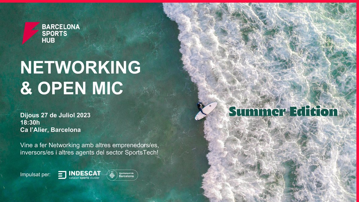 ⏰ Compte enrere!

🏖️ Ens veiem aquest dijous a Ca l’Alier per fer una mica de #Networking estiuenc mentre gaudim d’un #cocktail i d’una sessió d’#OpenMIC.

🤔 Amb quins projectes ens sorprendreu aquesta vegada?

⚠️ Últimes places ⚠️
docs.google.com/forms/d/e/1FAI…