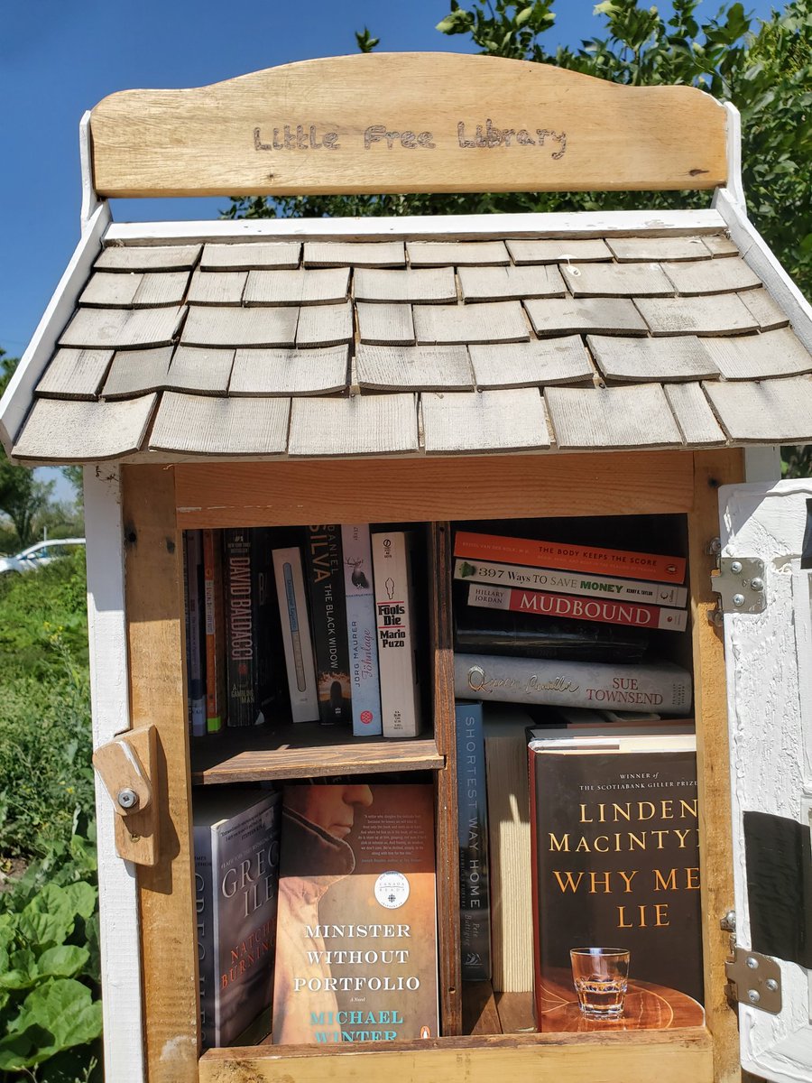 A couple of gems at this #freelittlelibrary. I loved #WhyMenLie by <a href="/macintyrelj/">Linden MacIntyre</a> and I think i'm about to love <a href="/michaelwinter34/">Michael Winter</a> #MinisterWithoutPortfilio.