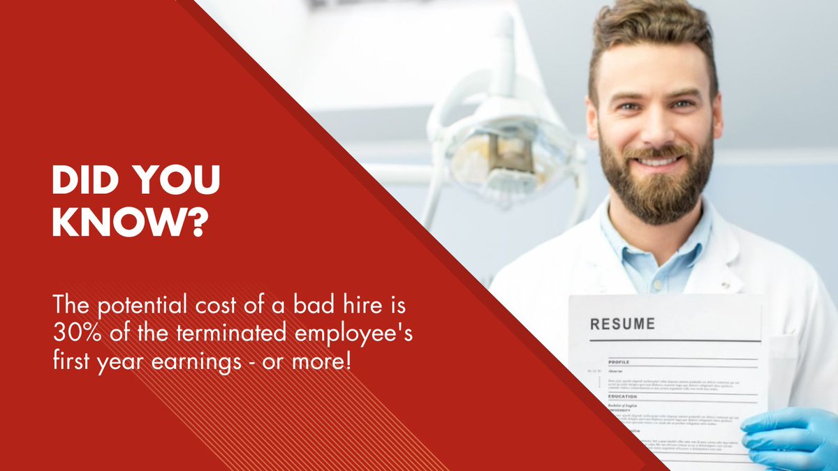 A bad hire for your #dentalpractice can result in the loss of practice production and a negative impact on team morale.

Learn from #TDIC experts on how you can invest in interviewing to reduce your risks: ow.ly/VNm950PisiW
