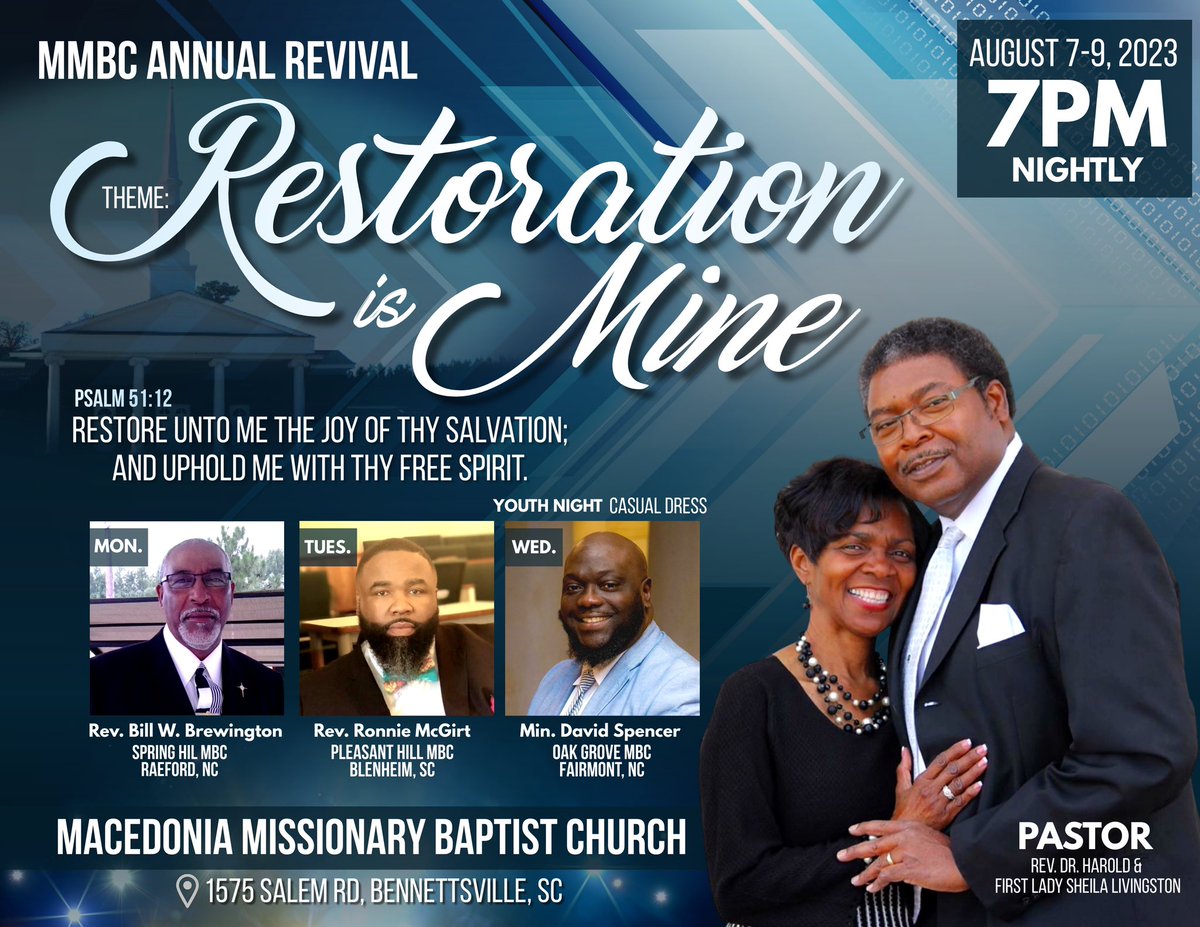 dandtspencer's tweet photo. I am headed home to preach at Macedonia, where I served over 14 years as the Minister of music. I am looking forward to worshipping with my family. Save the date! https://t.co/j6MRjgI6ca