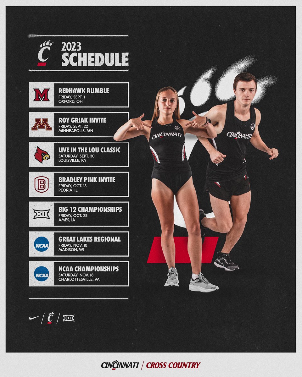 GoBearcatsTFXC's tweet photo. Lined up and ready to go!! 

Our 2023 Cross Country schedule is HERE!! 

🔗 https://t.co/7VSZtMA1HF

#Bearcats https://t.co/1fvgJ9BNCy