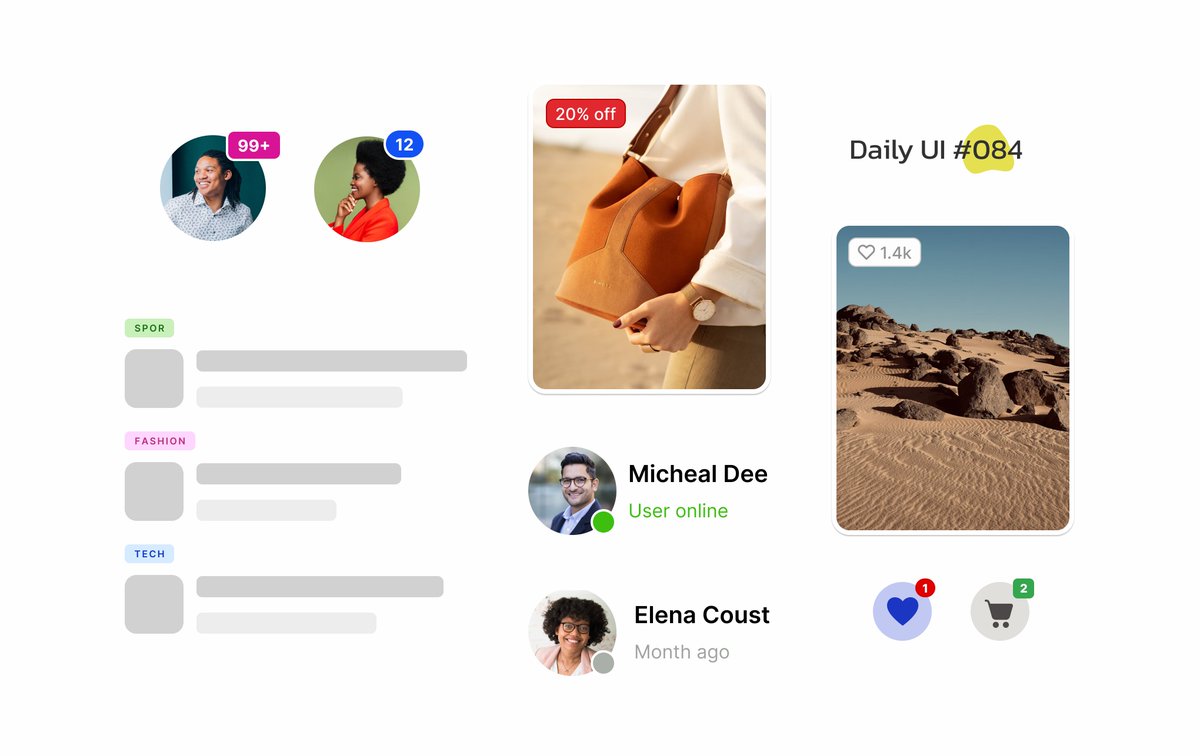 lotsitsien's tweet image. Some types of badges 🦆

Daily UI #084 - Bagdes
#figma #uicomponent #uiux #dailyui