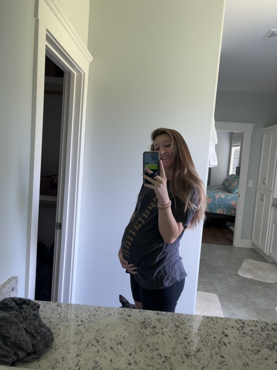 Happy 8 months of growing you Tater Tot. Can’t wait to meet you in 7 weeks or less 🤍🫣🥺