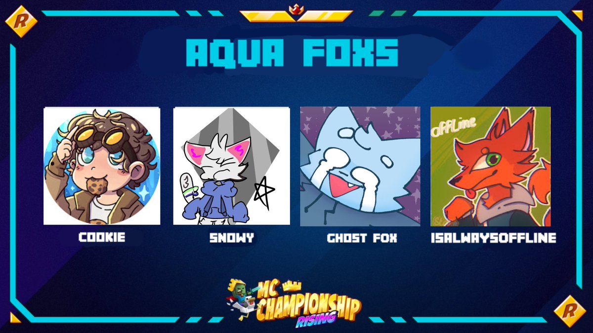 SnowyMeows's tweet photo. INTRODUCING THE AQUA FOXS! https://t.co/x6IPTnIdPa #MCCRising2 #Minecraft https://t.co/Ba25aWdSVU