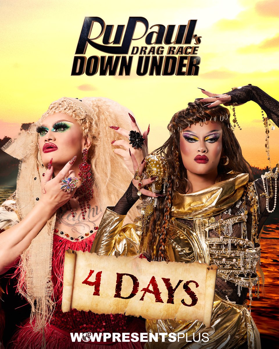 <a href="/bumpalove/">Bumpa Love</a> <a href="/theofficialflor/">FLOR 🌹</a> 🏴‍☠️4 Days til #DragRaceDownUnder Season 3, premieres July 28 WORLDWIDE! Get 20% off your first month of <a href="/wowpresentsplus/">WOW Presents Plus</a> with code: DOWNUNDER 🚨

Here’s where to watch:
🌎 <a href="/wowpresentsplus/">WOW Presents Plus</a> (worldwide ex. UK and Down Under)
🇦🇺 @stanaustralia
🇳🇿 @tvnz
